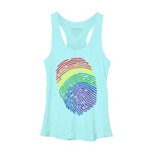 Adult Design By Humans Pride Fingerprint Rainbow Month By SummerFunnyRacerback Tank Top - 1 of 2