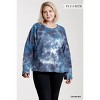 Slickblue Women's Long Sleeve Shirt, Soft French Terry, Raglan Top, Tie-Dye Look, Purple, 1XL - 2 of 4