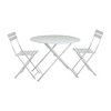 Carolina Living Bistro 30" Round Folding Outdoor Table - Umbrella Hole - White - 4 of 4