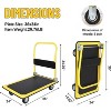 Acekool Heavy Duty Platform Hand Truck, 36x24 Inch Steel Platform, 2000 lbs Capacity, 26.4 Inch Ergonomic Handle, Smooth Rolling Wheels - 2 of 4