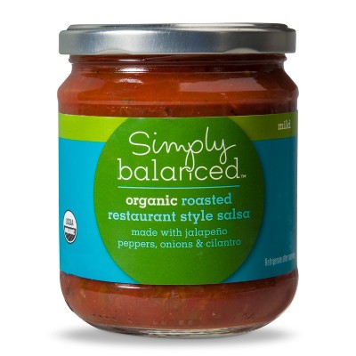 Organic Roasted Restaurant Style Salsa Mild 16oz - Simply Balanced&#8482;