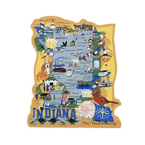 Cat's Meow Village 5.0 Inch Indiana State Map , Souvenir Vacation Keepsake (1PC) - 1 of 3