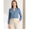 Allegra K Women's Elegant V Neck Work Office Button Up Shirt - 3 of 4