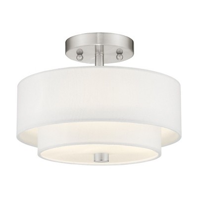 Livex Lighting Claremont 2 - Light Semi-Flush Mount in  Brushed Nickel