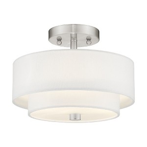Livex Lighting Claremont 2 - Light Semi-Flush Mount in  Brushed Nickel - 1 of 4