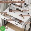 Makeup Vanity Table w/ Rotating Mirror Power Outlet & USB Ports White Dressing Desk with Shelves 2 Drawers - 4 of 4
