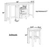 3 Piece Dining Table Set for 2, Counter Height Table Set with 2 Bar Stools, Space Saving Pub Dining Set for Kitchen Restaurant Living Room - 4 of 4