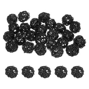 Unique Bargains Wicker Rattan Decorative DIY Crafts Balls 1.2 Inch 25 Pcs - 1 of 4