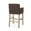 CAVINAS Contemporary Upholstered Counter Stool with Rounded Armrests and Rubberwood Frame - 2 of 4