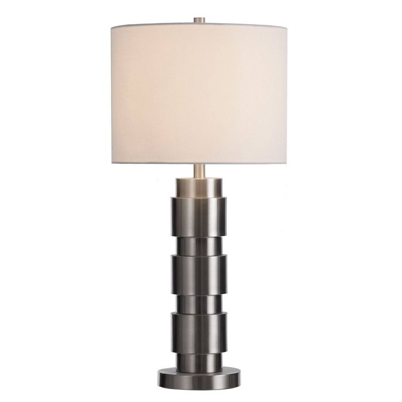 Modern Layered Base Table Lamp Brushed Steel - StyleCraft, 3 of 8