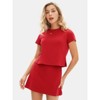 EXLURA Womens Casual Summer 2 Piece Short Skirt Sets Short Sleeve Tshirt And Tennis Skort Dressy Cotton Matching Sweatsuits - 3 of 4