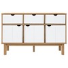 vidaXL OTTA Sideboard Brown and White 44.9"x16.9"x28.9" Solid Wood Pine - 3 of 4