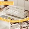 3-Seater Sofa Bed, Faux Leather Futon Sleeper Couches, Adjustable Backrests and Armrest Headrests with Split Two Separate Sectional Sofas White - 4 of 4