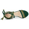 Allegra K Women's Faux Suede Open Toe Color Block Heel Lace Up Sandals - 4 of 4