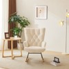 KTMBDW Rocking Chair Nursery, Upholstered Glider Rocker with High Backrest,Modern Rocking Accent Chair Glider Recliner for Living Room Nursery Bedroom - 4 of 4