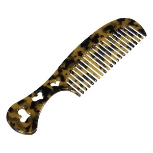 Unique Bargains Women's Heart Style Handheld Wide Tooth Comb for Curly Thick Straight Hair 1 Pc - 1 of 4