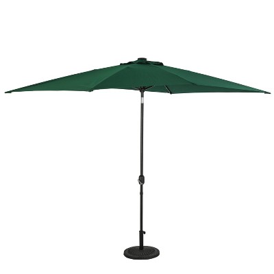 Nassau 10' x 6.5' Green Aluminum Patio Umbrella with LED Lights