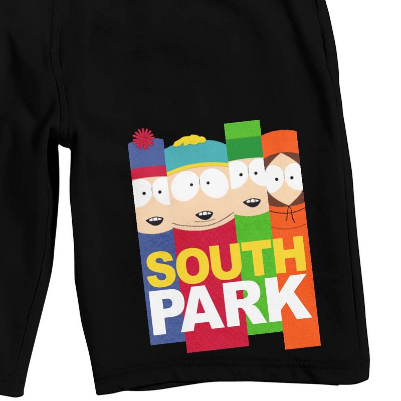 South Park Four Boys Men's Black Sleep Pajama Shorts, 2 of 4