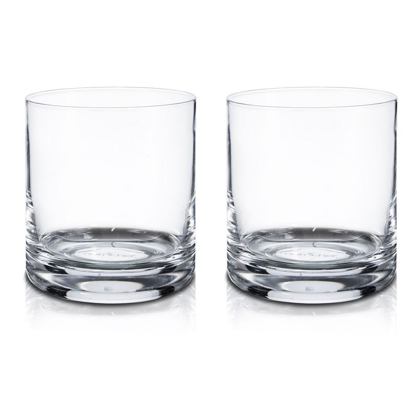 NutriChef 2 Pcs. of Crystal-Clear Stemless Wine Glass - Ultra Clear, Elegant Clear Wine Glasses, Hand Blown, 1 of 8