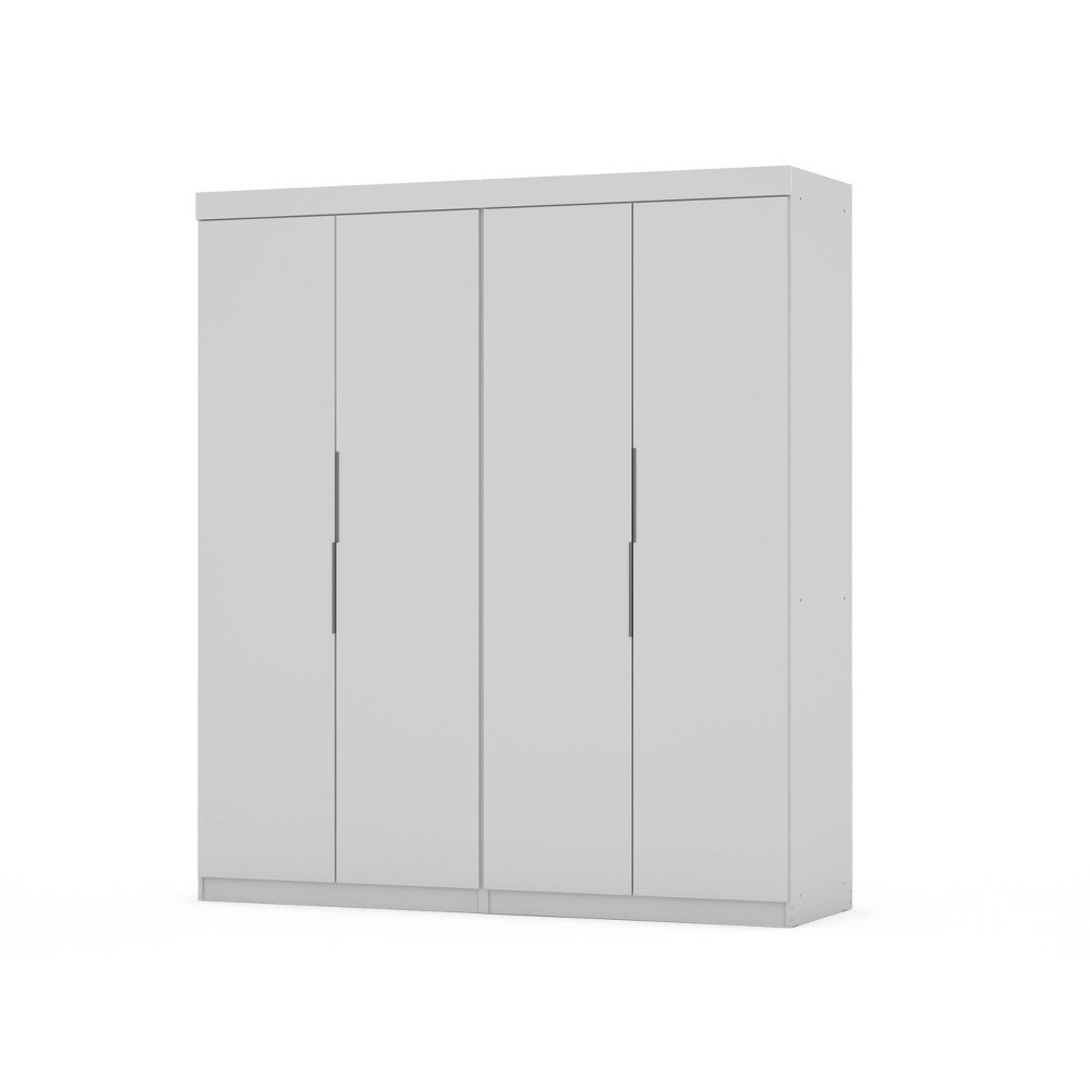 Set of 2 Mulberry 2.0 Wardrobe Closet White - Manhattan Comfort: Bedroom Storage, Hanging Rods, Modern Design -  77600362