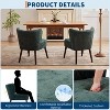 Mid Century Modern Wingback Accent Chair, Small Linen Upholstered Living Room Chairs with Thick Cushion & Rubberwood Leg for Bedroom Apartment - 3 of 4