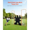 VEVOR 3-IN-1 Lacrosse Goal, 12x9 ft Lacrosse Net with Backstop and Target, Steel Frame Training Nets, Suitable for Youth Adult Training, Orange - 3 of 4