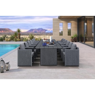 PURPLE LEAF Patio Dining Furniture Set Modern Outdoor Furniture Set Aluminum Dining Table and Chairs