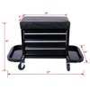 3-Drawer Rolling Tool Chest with Wheels - 350 LBS Capacity Heavy Duty Tool Box with Side Trays & Padded Seat - for Home Workshop & Auto Repair - 2 of 4