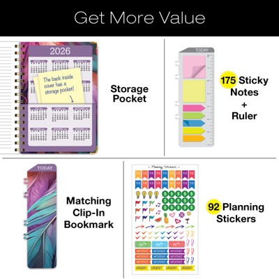 Global Printed Products Hardcover CY 2025 Fashion Planner - 5.5"x8" (Pastel Peacock)