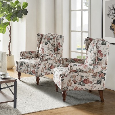 Theodor Armchair with Spindle Legs for Living Room and Bedroom Club Chair Set of 2 | ARTFUL LIVING DESIGN