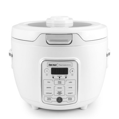 Aroma 160oz Electric Rice Cooker, White Digital Cooker Refurbished