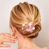 Unique Bargains Women's Metal Long Duckbill Hair Clips Pink Dark Coffee 5.31" 2 Pcs - 2 of 4