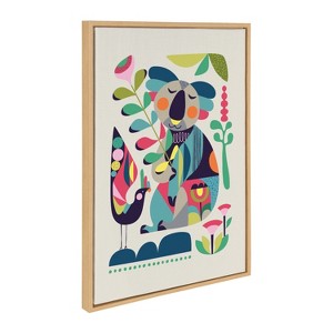 Sylvie Mid Century Modern Koala Framed Canvas by Rachel Lee - Kate & Laurel All Things Decor - 1 of 4