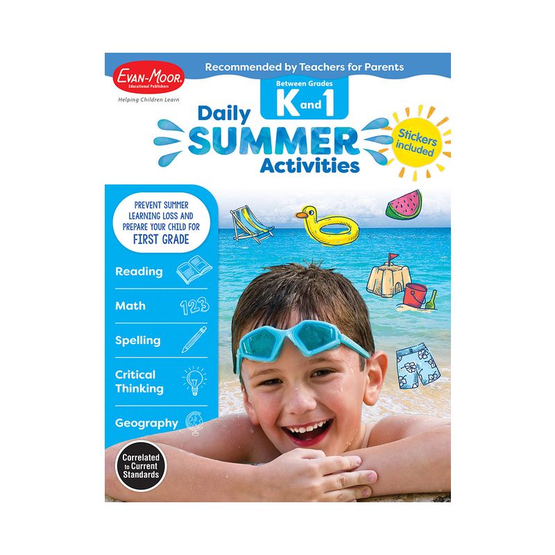 Daily Summer Activities: Between Kindergarten and 1st Grade, Grade K - 1 Workbook - by  Evan-Moor Educational Publishers (Paperback), 1 of 2
