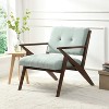 Lirago,30" Mid-Century Modern Accent Chair with Plush Cushions & Angled Arms-Solid Wood Frame, Green Gray, Cozy Seating - 3 of 4