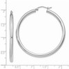 Black Bow Jewelry 3mm, 14k White Gold Classic Round Hoop Earrings, 45mm (1 3/4 Inch) - 3 of 4