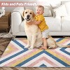 Washable Geometric Area Rug, Low Pile Stain Resistant Foldable Carpet for Bedroom, Dining Room, Office - 4 of 4