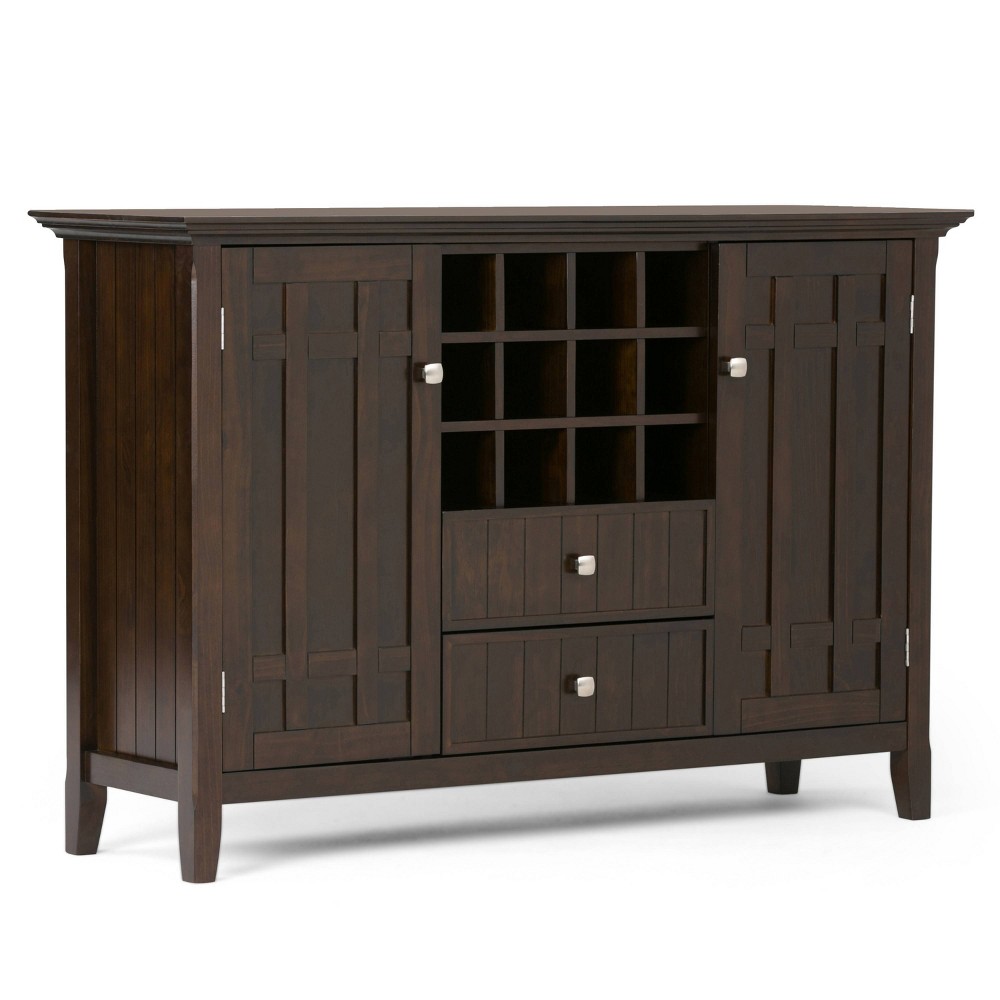 Photos - Display Cabinet / Bookcase Freemont Sideboard Buffet and Winerack Dark Tobacco Brown - WyndenHall