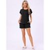 INSPIRE CHIC Women's Flounce Short Sleeve Top and Shorts with Pockets Pajama Set - 2 of 4