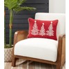 Saro Lifestyle Charming Christmas Trees Down Filled Throw Pillow, 14"x20", Red - 3 of 4