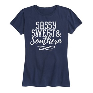 Women's - Instant Message - Sassy Sweet and Southern Short Sleeve Graphic T-Shirt - 1 of 4