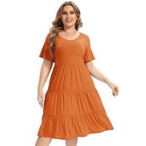 Wrap Midi Dresses A-Line Flare Casual Short Dresses - 1 of 1