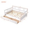 Full Size Daybed with Storage Drawers & Guard Rails, Solid Pine Wood Platform Bed for Bedroom or Guest Room-Baofuwish - 4 of 4