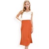Anna-Kaci Women's Satin Midi Skirt With A-Line Silhouette And Elastic Waistband - 4 of 4