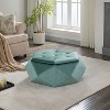 CAVINAS Velvet Polygon Diamond Tufted Storage Ottoman,Multi-Functional Footrest with Practical Storage for Home,Footboard Bench for Bedroom - 2 of 4