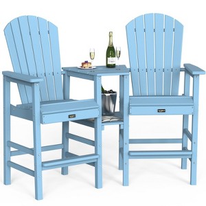 VINGLI Tall Adirondack Chairs Set of 2 with Connecting Trays, HDPE Adirondack Bar Stools Poly Deck Chairs - 1 of 4