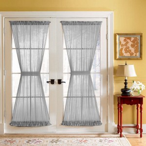 BrylaneHome BH Studio Sheer Voile Door Panel With Tiebacks - 1 of 4