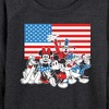 Women's - Disney - Mickey And Friends Flag Lightweight French Terry Wide Neck Long Sleeve Shirt - 2 of 4
