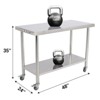 Stainless Steel Prep Table 48x24 Inch, NSF Certified Kitchen Work Table with Adjustable Undershelf, Heavy Duty & Rustproof for Restaurants, Bakeries - 3 of 4