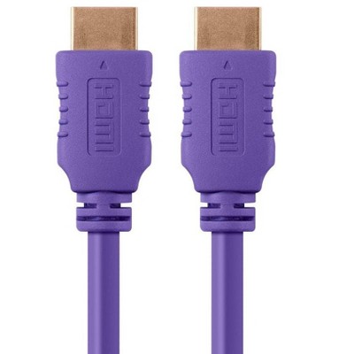 Monoprice High Speed HDMI Cable - 6 Feet - Purple | 4K@60Hz, HDR, 18Gbps, YUV 4:4:4, 28AWG - Select Series